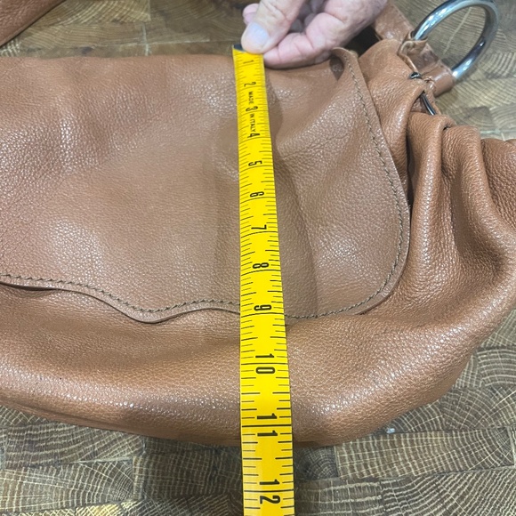 Chi Carlos Falchi Large Brown Pebbled Leather Hobo Shoulder Handbag Purse Boho - Picture 2 of 8